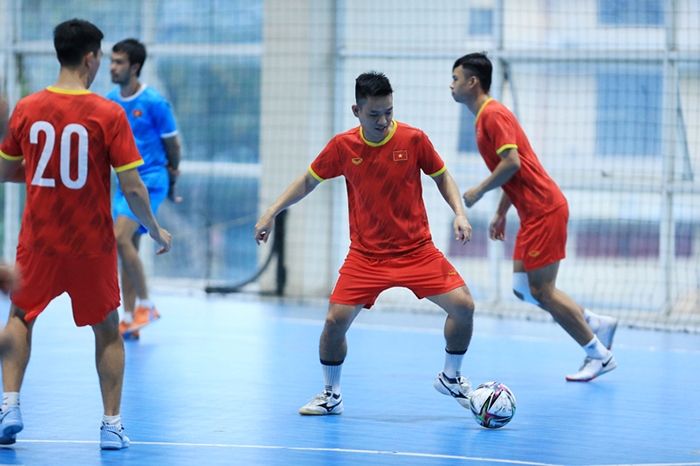  Đội tuyển Futsal Việt Nam chuẩn bị cho VCK World Cup 2021. Ảnh: VFF