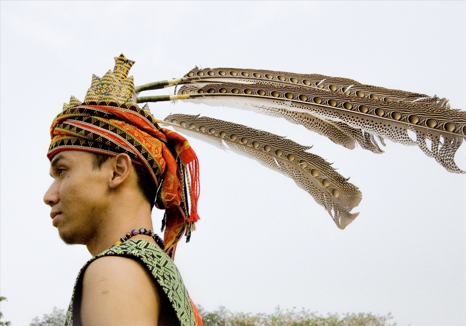 Trang sức lông chim của dân tộc Marut, vùng Sabah, đảo Borneo, Malaysia