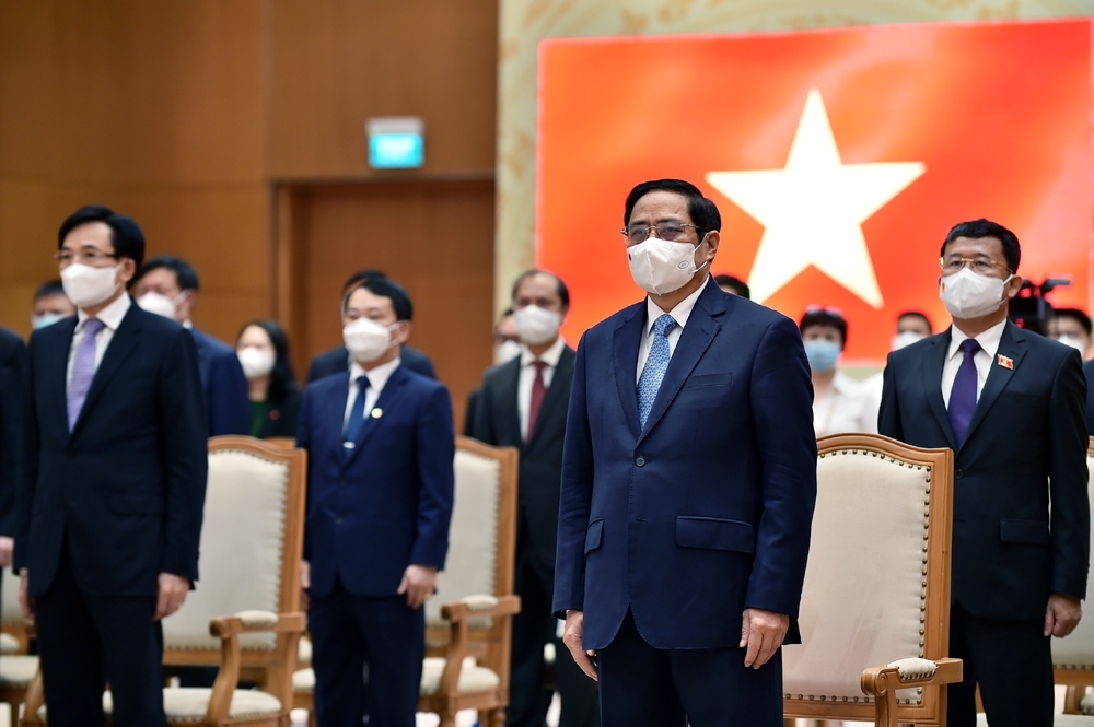 Thủ tướng Phạm Minh Chính và các đại biểu dự lễ kỷ niệm - Ảnh: VGP/Nhật Bắc