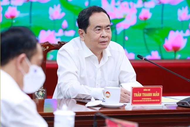 Ủy viên Bộ Chính trị, Phó Chủ tịch Thường trực Quốc hội Trần Thanh Mẫn phát biểu tại buổi làm việc