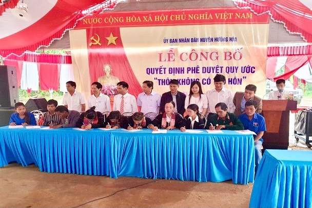 Một hoạt động tuyên truyền về phòng tránh phòng tránh giảm thiểu tảo hôn trên địa bàn huyện Hướng Hóa (Quảng Trị).