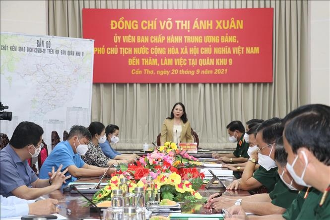 Phó Chủ tịch nước Võ Thị Ánh Xuân phát biểu tại buổi làm việc - Ảnh: TTXVN