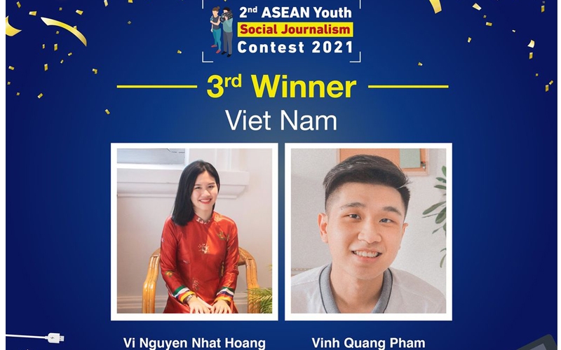 Hai sinh viên Hoàng Nguyễn Nhật Vi và Phạm Quang Vinh.