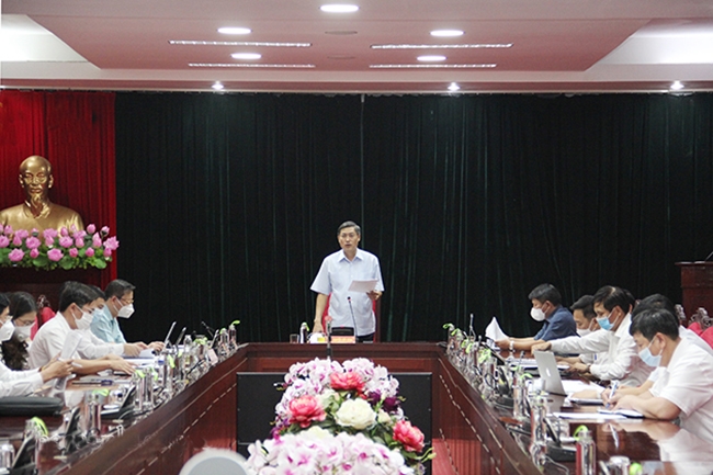 Bí thư Tỉnh ủy Sơn La Nguyễn Hữu Đông phát biểu tại cuộc làm việc