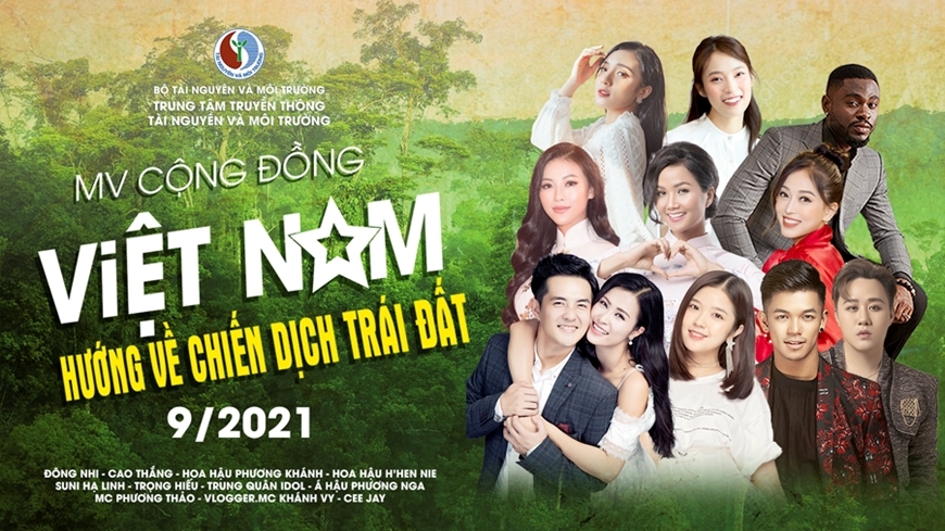 Poster của MV cộng đồng "Việt Nam hướng về chiến dịch Trái Đất".