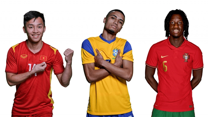 Nguyễn Văn Hiếu (bìa trái) được FIFA đưa vào tốp 5 tài năng trẻ tỏa sáng ở World Cup 2021. Ảnh: FIFA