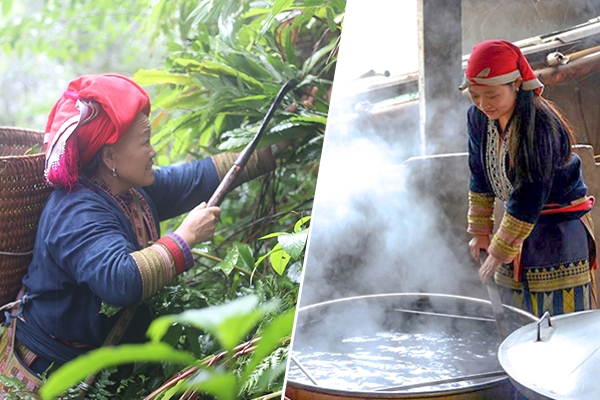 Tắm lá thuốc của người Dao đỏ ở Lào Cai là sản phẩm du lịch được nhiều du khách yêu thích. 