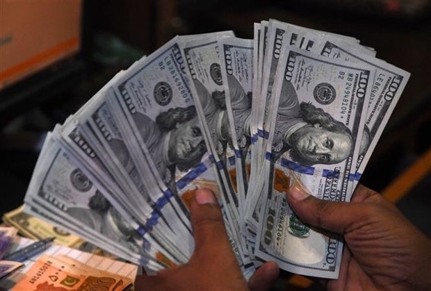  Kiểm đồng USD tại một quầy giao dịch tiền tệ. (Ảnh: AFP/TTXVN)