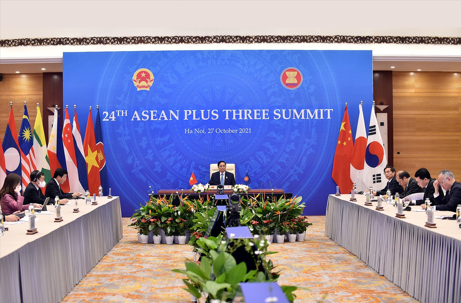 Các nước ASEAN+3 nhất trí dành ưu tiên hợp tác ứng phó đại dịch, giảm thiểu các tác động kinh tế-xã hội, thúc đẩy phục hồi toàn diện hướng tới phát triển bền vững. Ảnh: VGP/Nhật Bắc
