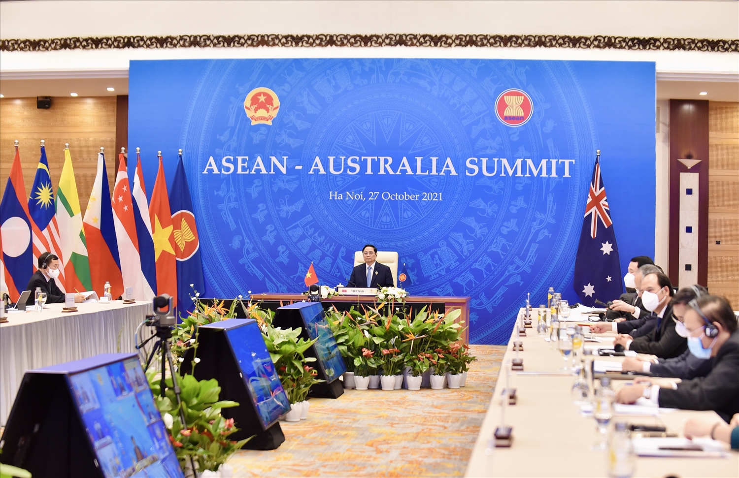 Kết thúc Hội nghị, Lãnh đạo ASEAN và Australia nhất trí nâng cấp quan hệ ASEAN- Australia lên Đối tác Chiến lược Toàn diện. Ảnh: VGP/Nhật Bắc