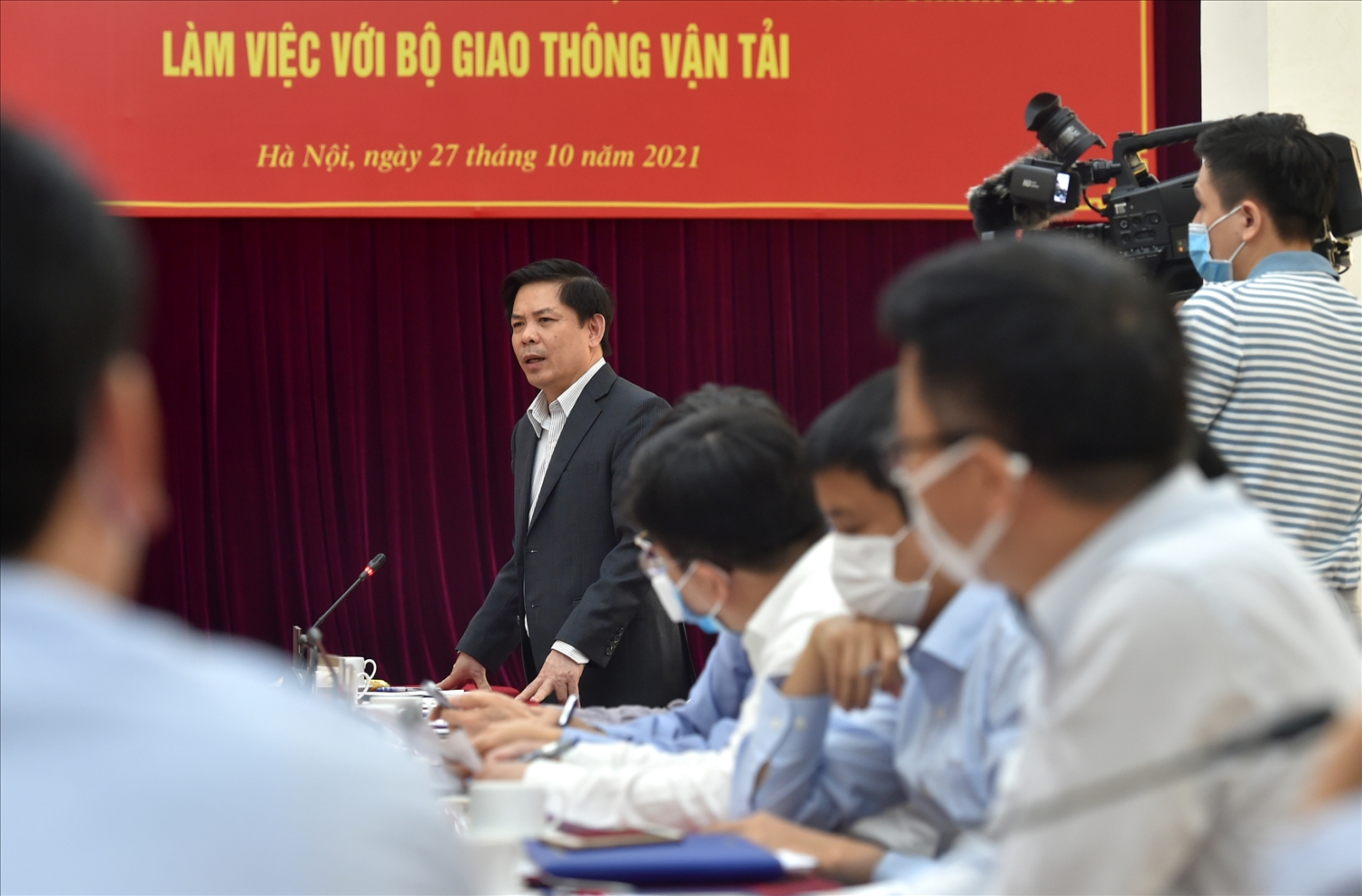 Bộ trưởng Bộ GTVT Nguyễn Văn Thể phát biểu tại cuộc làm việc - Ảnh: VGP/Đức Tuân
