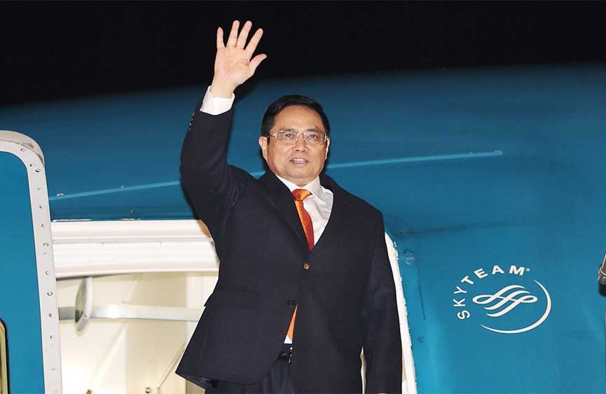 Thủ tướng Chính phủ Phạm Minh Chính tại sân bay quốc tế Nội Bài, Hà Nội 