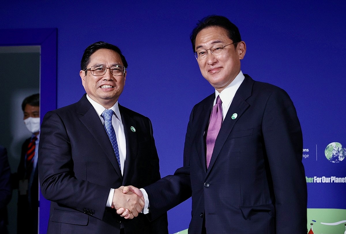 Thủ tướng Chính phủ Phạm Minh Chính và Thủ tướng Nhật Bản Kishida Fumio - Ảnh: TTXVN