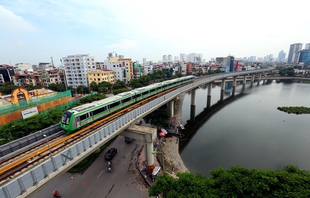Theo kế hoạch, tuyến đường sắt Cát Linh - Hà Đông sẽ chính thức đi vào hoạt động từ 7h ngày 6/11/2021. Ảnh: TTXVN