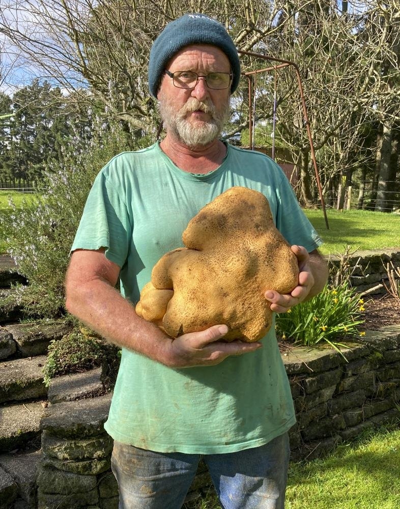 Ông Colin khoe củ khoai tây nặng 7,9 kg