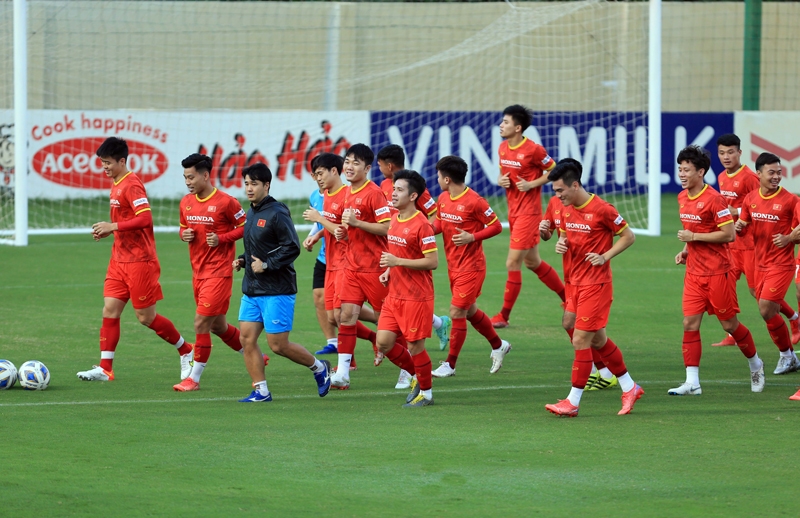 Đội tuyển Việt Nam trước trận đấu với Nhật Bản. Ảnh: VFF