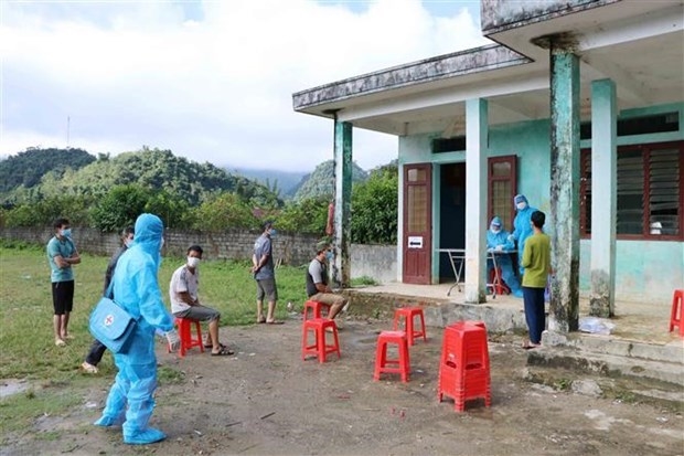 Truy vết, khai báo y tế tại ổ dịch Covid-19 xã Bản Giang, huyện Tam Đường, tỉnh Lai Châu. (Ảnh CTV)
