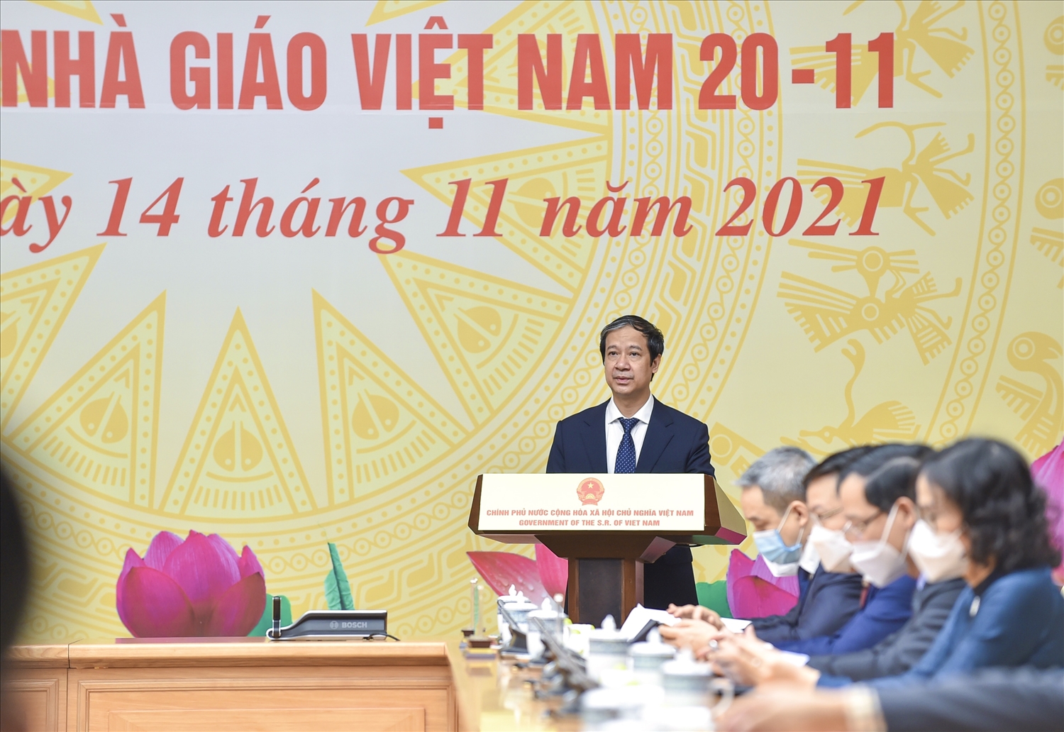 Bộ trưởng Giáo dục và Đào tạo Nguyễn Kim Sơn phát biểu tại buổi gặp mặt