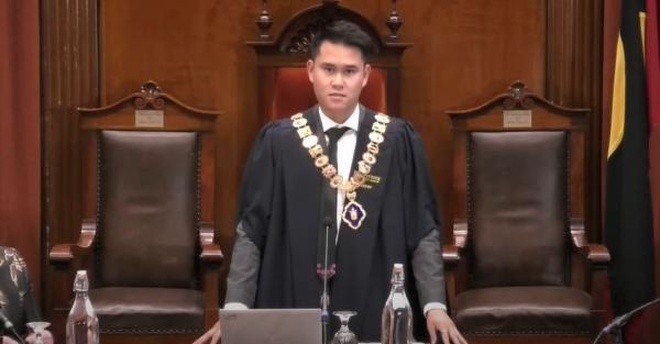 Tân thị trưởng thành phố Maribyrnong Anthony Tran phát biểu nhậm chức. (Nguồn: Hội đồng thành phố Maribyrnong)