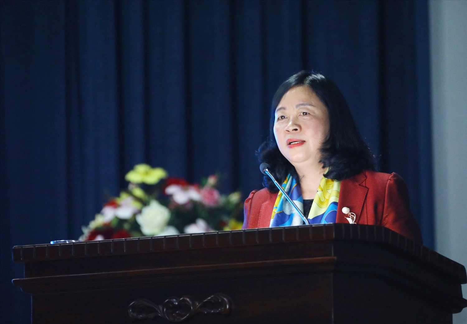 Bí thư Trung ương Đảng, Trưởng Ban Dân vận Trung ương Bùi Thị Minh Hoài phát biểu chỉ đạo Hội nghị