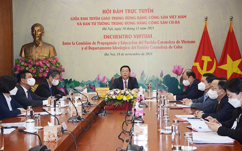 Các đại biểu tham dự cuộc Hội đàm ở điểm cầu tại Việt Nam