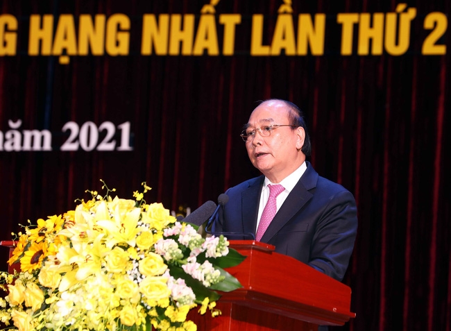 Chủ tịch nước Nguyễn Xuân Phúc phát biểu (Ảnh: TTXVN)