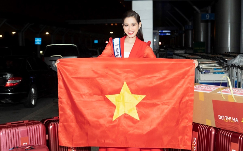 Đỗ Thị Hà chính thức lên đường đến Miss World 2021. (Ảnh: Vietnam+)
