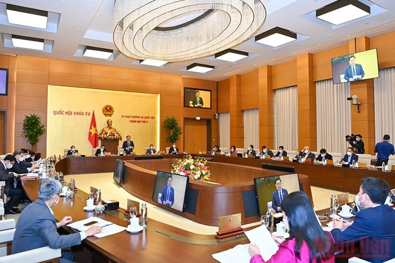 Quang cảnh phiên họp thứ Năm Ủy ban Thường vụ Quốc hội khóa XV. (Ảnh: Duy Linh)