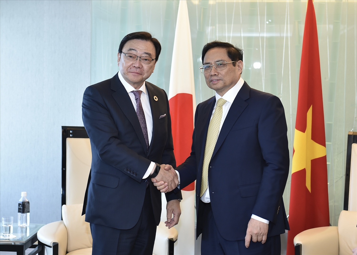 Tại cuộc gặp với Thủ tướng Phạm Minh Chính, Tổng giám đốc Idemitsu khẳng định tập đoàn sẽ có tiếp tục triển khai các dự án đầu tư, hợp tác mới vào Việt Nam thời gian tới. Ảnh: VGP/Nhật Bắc