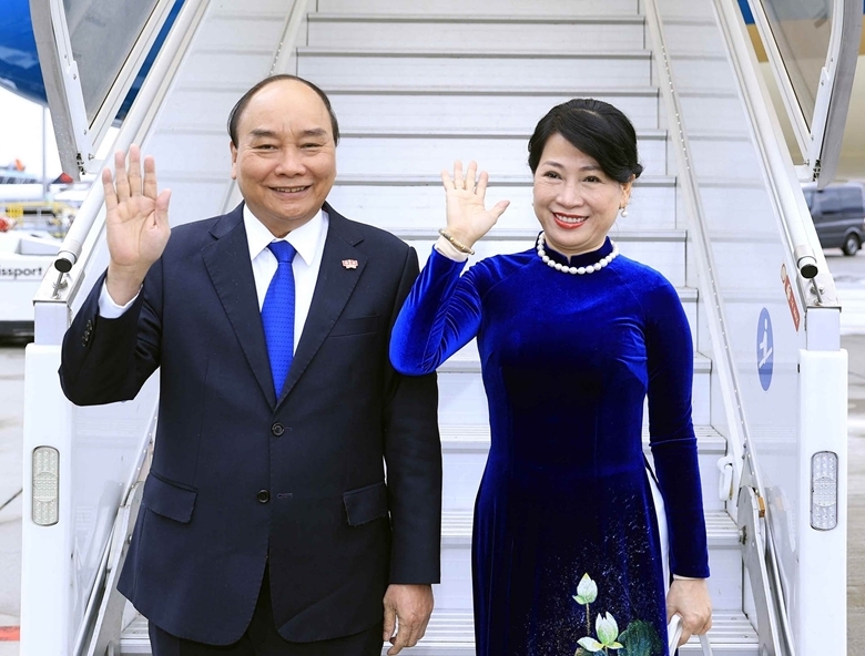 Chủ tịch nước Nguyễn Xuân Phúc và Phu nhân. Ảnh: Thống Nhất/TTXVN