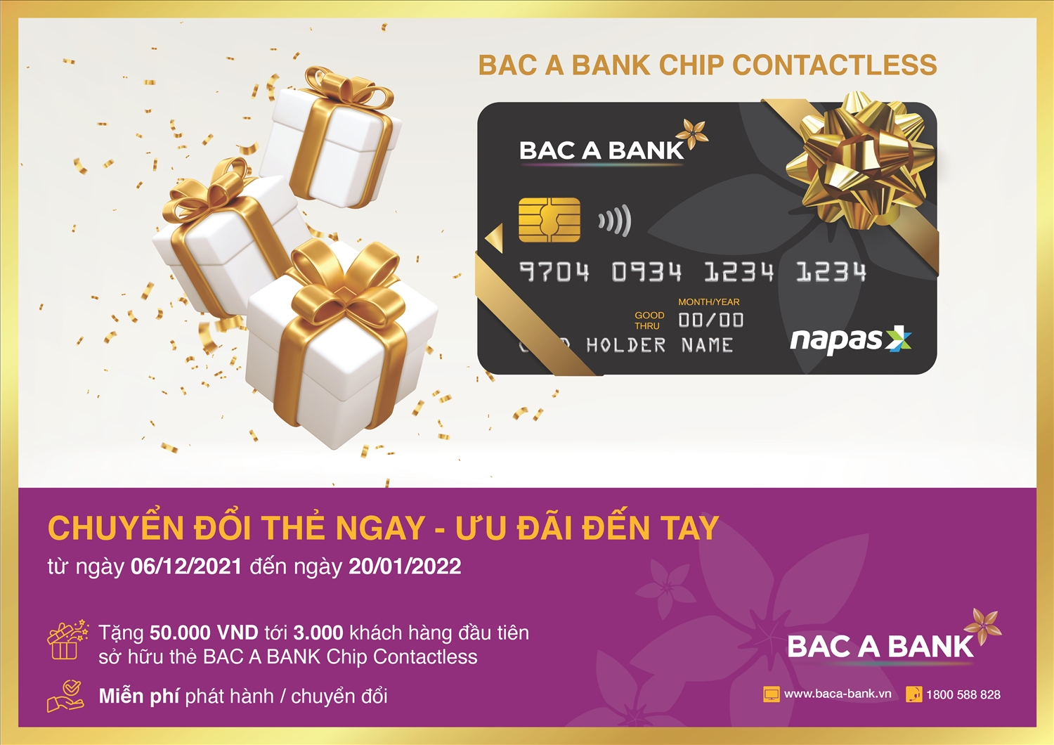 “Một chạm – Vạn tính năng” cùng thẻ ghi nợ nội địa Bac A Bank Chip Contactless 2