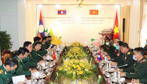 Quang cảnh Đối thoại Chính sách Quốc phòng Việt Nam - Lào cấp Thứ trưởng lần thứ Hai được diễn ra ngày 11/12 tại Quảng Trị