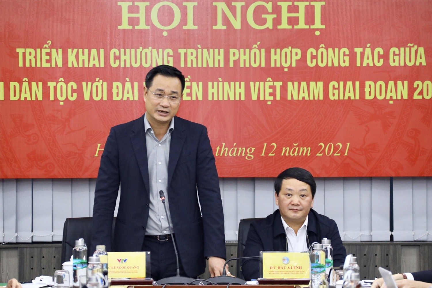 Tổng Giám đốc Đài THVN Lê Ngọc Quang phát biểu tại Hội nghị 