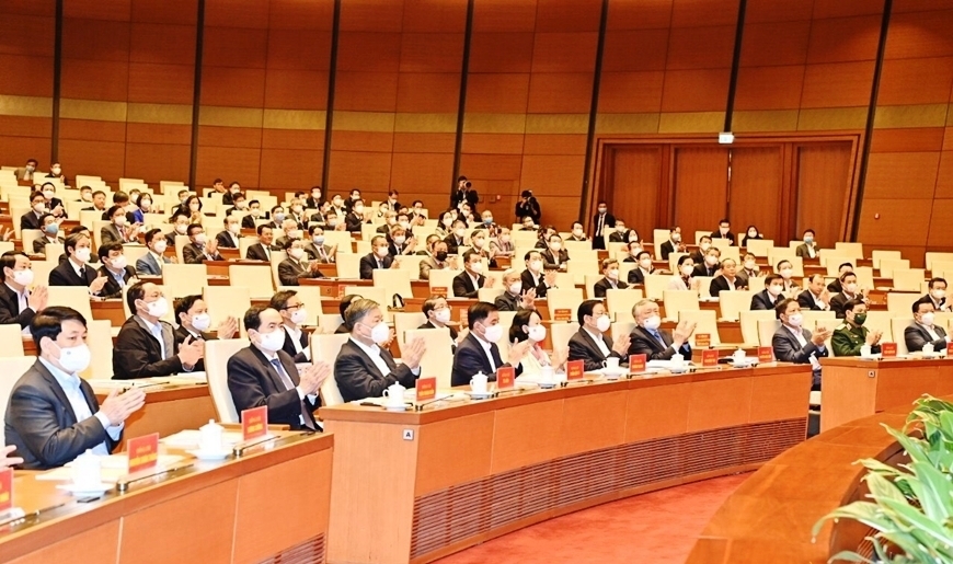 Các đồng chí lãnh đạo Đảng và Nhà nước tham dự Hội nghị đối ngoại toàn quốc 