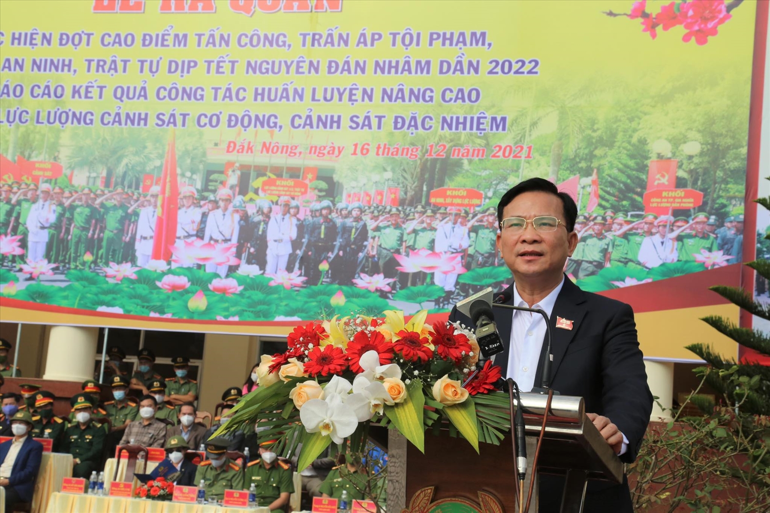 Chủ tịch UBND tỉnh Đắk Nông Hồ Văn Mười phát biểu chỉ đạo tại buổi Lễ