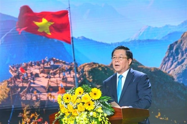 Ông Nguyễn Trọng Nghĩa - Bí thư Trung ương Đảng, Trưởng Ban Tuyên giáo Trung ương phát biểu. (Ảnh: Tuấn Đức/TTXVN)