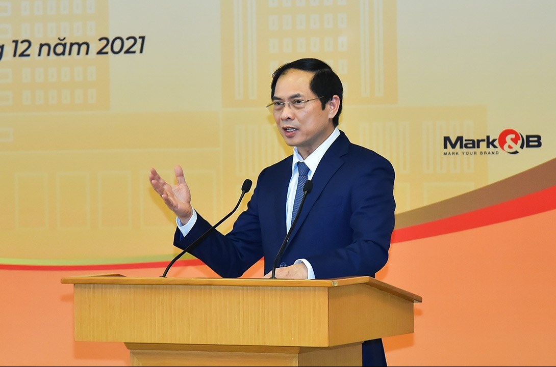 Bộ trưởng Bộ Ngoại giao Bùi Thanh Sơn phát biểu tại Hội nghị - Ảnh: BNG