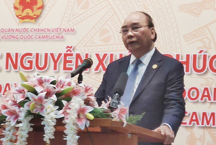 Chủ tịch nước Nguyễn Xuân Phúc phát biểu ý kiến tại Đại sứ quán Việt Nam, ngày 22/12.