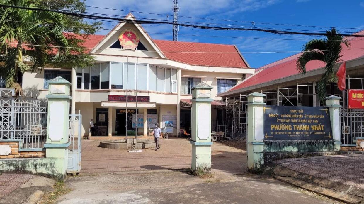 Trụ sở UBND Phường Thành Nhất, TP Buôn Ma Thuột nơi bà Lê Thị Loan công tác
