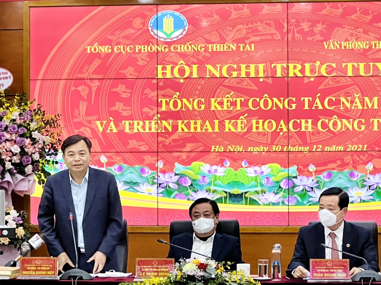 Ông Nguyễn Hoàng Hiệp, Phó trưởng ban Ban Chỉ đạo quốc gia về PCTT – Thứ trưởng Bộ NN&PTNT phát biểu tại Hội nghị.