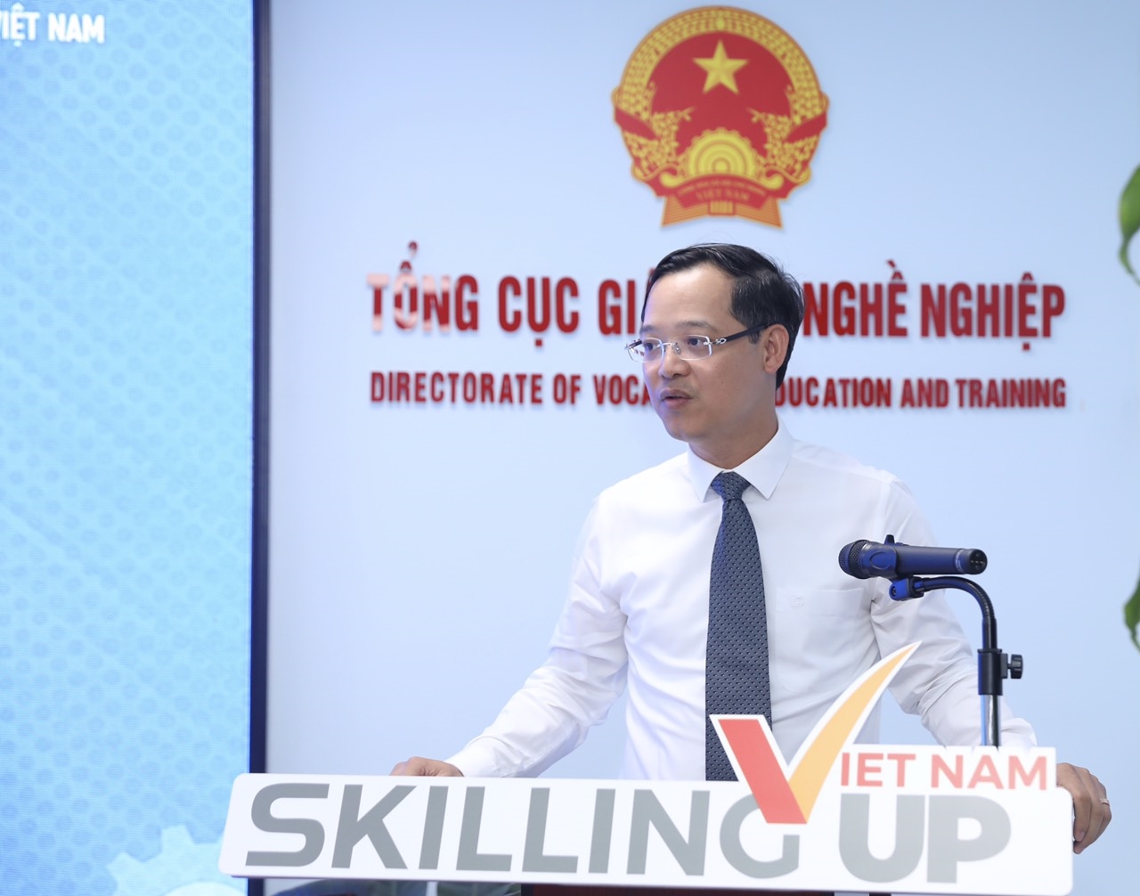 Ông Trương Anh Dũng, Tổng cục trưởng Tổng cục Giáo dục nghề nghiệp phát biểu tại buổi lễ.