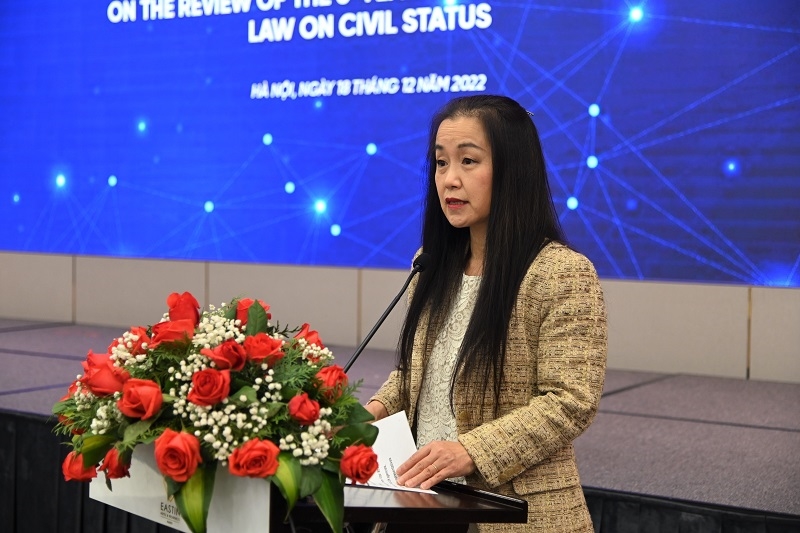 Trưởng đại diện Quỹ dân số Liên hợp quốc (UNFPA) tại Việt Nam, bà Naomi Kitahara phát biểu tại Hội nghị.