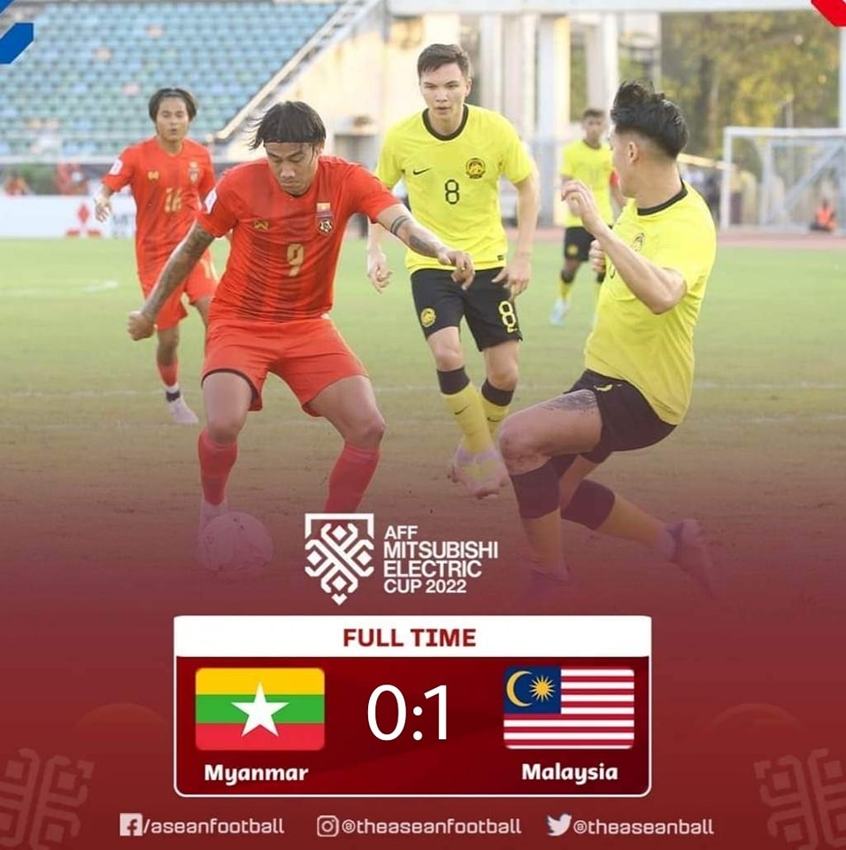 Malaysia giành chiến thắng 1 - 0 trước Myanmar (Ảnh ASEAN FOOTBALL)