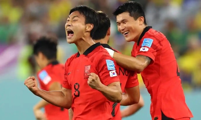 Siêu phẩm vô-lê của Paik Seung-ho là dấu ấn cuối cùng Hàn Quốc tạo ra tại World Cup 2022. Ảnh: Reuters