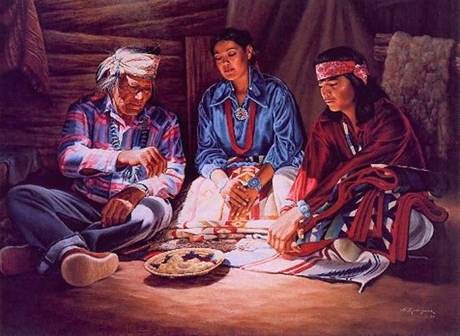 Diné - đám cưới theo nghi thức truyền thống dựa trên truyền thuyết, vẫn luôn được thổ dân Navajo gìn giữ. (Ảnh: Everyculture)