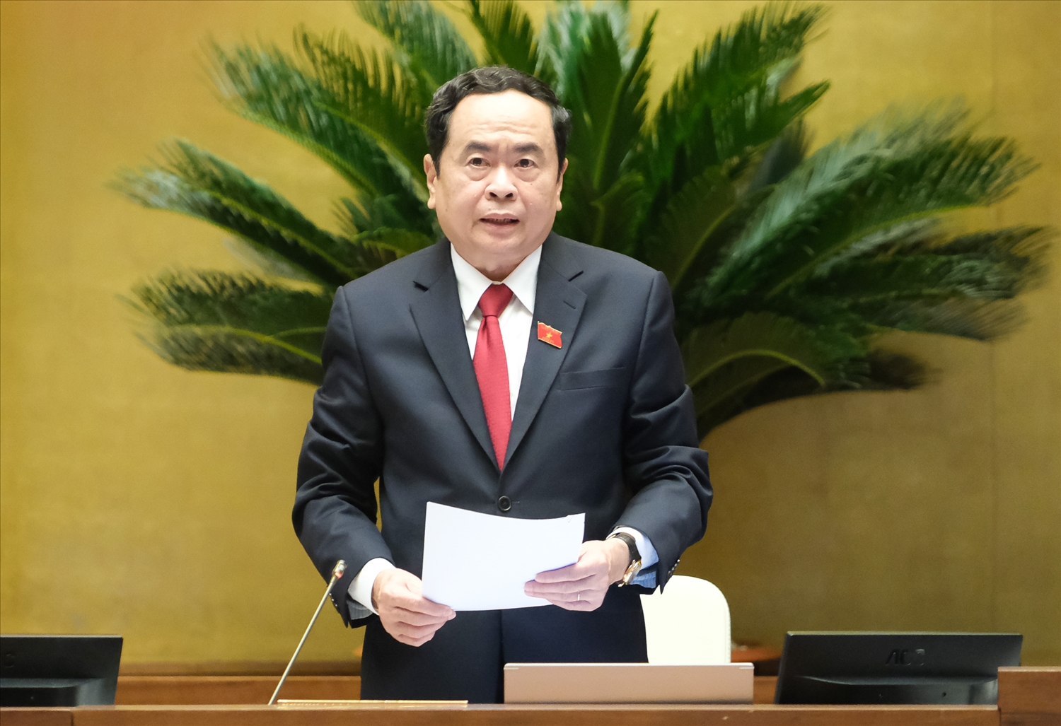Phó Chủ tịch Thường trực Quốc hội Trần Thanh Mẫn điều hành phiên họp