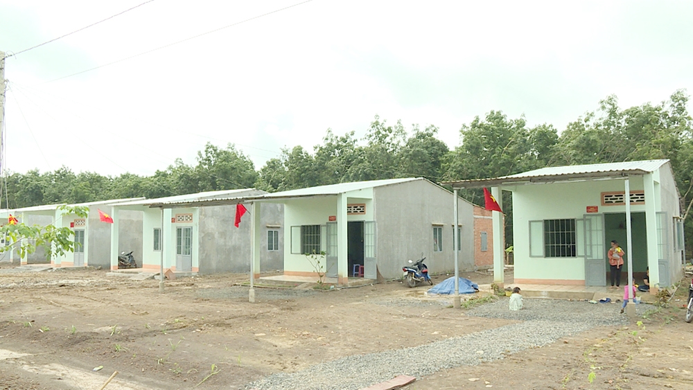 Dãy nhà tại điểm dân cư liền kề chốt dân quân biên giới xã Thanh Hòa, huyện Bù Đốp, tỉnh Bình Phước