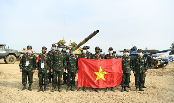 Đội tuyển xe tăng Việt Nam tham gia Army Games 2020. (Ảnh: QĐND)