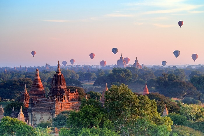 Lễ hội khinh khí cầu lớn nhất Myanmar được diễn ra vào tháng 11 hàng năm. Ảnh: news.zing.vn