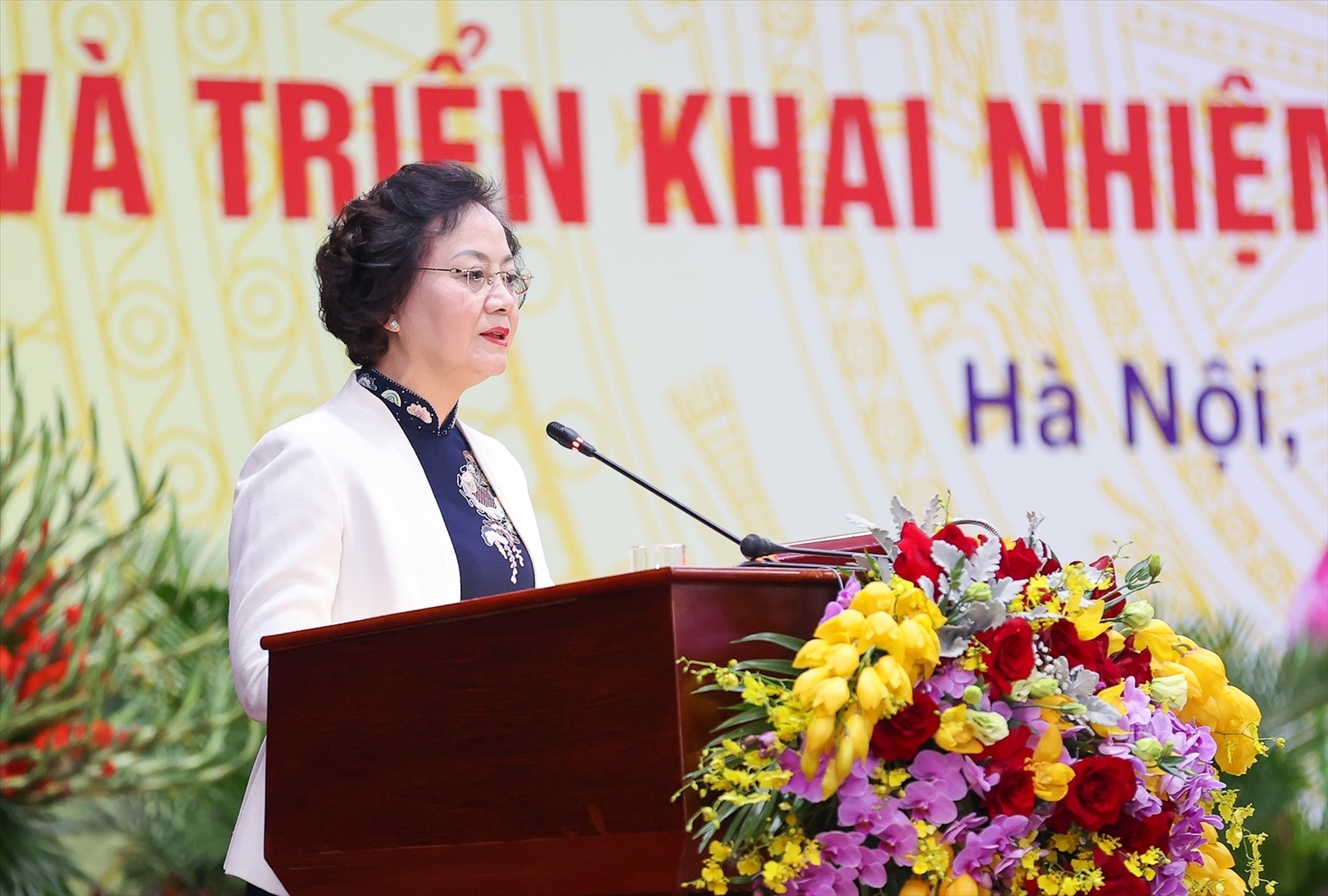 Bộ trưởng Bộ Nội vụ Phạm Thị Thanh Trà phát biểu tại Hội nghị - Ảnh: VGP/Nhật Bắc